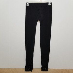 Pink Rose leggings Small studded embellished cuffs elastic pull on waist stretch